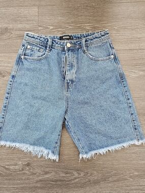 Mossimo Supply Co. Light Blue High-Rise Frayed Hem Denim Shorts